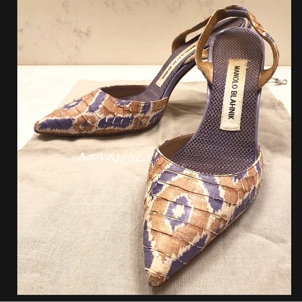Manolo Blahnik sling back shoes